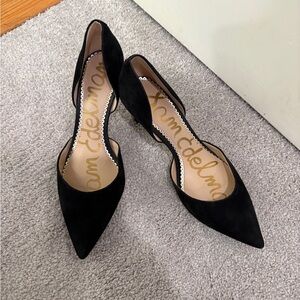 Sam Edelman Black Velvet Pointed Toe Heels 1 inch